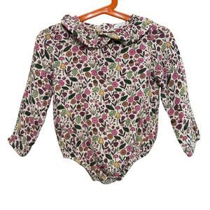 Angel Dear Bodysuit Floral Mushroom Cottagecore Organic Cotton Size 18-24 MO